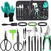 DEWINNER Kit bonsai per albero bonsai, Set di Attrezzi da Giardino 24 pezzi Set,Strumenti per bonsai Kit,di attrezzi manuali da giardino, forbici bonsai in acciaio al carbonio