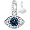 GLOWDAS Malocchio Charms Fit Pandora Festa della Mamma Braccialetto Collana, 925 Argento Sterling Scintillante Turco Blu Occhio Charm Ciondolo con Beato, Regali fortunati per la famiglia/amici/coppia