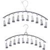 ONEBO 2 Pezzi Stendipanni in Acciaio Inox, Clip per calzini in Lavatrice, Clip per calzini curva, per Asciugare, Vestiti Biancheria Intima, Asciugamano