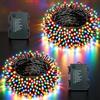 MOLVCE Confezione da 2 lucine da 100 LED da esterni, a batteria, con timer, 9 modalità, impermeabili, multicolore, per camera da letto, albero di Natale, giardino, campeggio