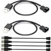 Gebildet 6Pezzi Cavo Adattatore di Alimentazione per Ventola USB a 3pin/4pin PWM 5V USB, Cavo Connettore Adattatore Ventola da USB a 3pin/4pin (Cavo USB 3pin/4pin)