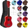 Mad About SU8-RD Ukulele soprano in rosso con custodia morbida, plettro e corde di ricambio, Ora dotato di corde in carbonio nere che offrono un suono più brillante