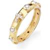 gioiellitaly Anello rosario argento 925 dorato liscio grani e croce con pietre bianche Anello preghiera unisex Gioiello Uomo Donna