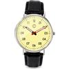 Generic Cinturino diagonale 39mm acciaio inossidabile minimal quarzo nero pelle orologio casual da uomo -A2, Beige