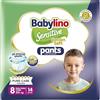 Babylino Sensitive Cotton Soft Pannolini Mutandina Taglia 8, Pants XXL (20+ Kg), 14 Unità
