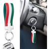 TOMALL Bandiera Italiana Banda Portachiavi Anello Cinturino in Nylon Portachiavi Interno in Pelle PU 3 Colori Strisce Portachiavi Catena Moda Banda per Portachiavi Auto Europa Universale