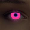 DESIGNLENSES, lenti a contatto colorate per costume di Halloween,bagliore/luminoso lenti, senza gradazione, 1 paio (2 pz) + custodia per lenti Glowing (Rosa, 14.00, 0.00)