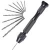XPOOP 11 Pcs Trapani Manuali a Spirale, Mini set di Trapani Manuali Professionali, Utilizzati per la Perforazione Fai-da-te, La Creazione di Modelli, Trapano a Mano a Spirale in Metallo(0,8-3,0 mm)