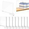 URHELP 8 separatori per scaffali in acrilico trasparente, divisori multifunzionali, 30 x 20 cm, divisori per armadio per camera da letto, cucina, armadi e organizzazione, URH006-CLOTHE