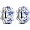 Annmors 925 Sterling Silver Clips Distanziatore Catena di Sicurezza Ferma Ciondoli Ciondolo in Vetro di Murano per Donna Bracciale Collana Gioielli Regalo