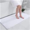 Homaxy Tappeto da bagno in ciniglia, tappetini antiscivolo, lavabili, morbidi, assorbenti, per bagno, 60 x 120 cm, colore bianco