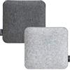 DuneDesign 2 Cuscini di Feltro per Sedia 35x35x2,5 cm Quadrato Bicolore Grigio