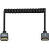 Twozoh Cavo adattatore HDMI a spirale, 4K a spirale HDMI maschio a femmina, cavo di prolunga 2.0 (estensione fino a 1,5 m)