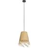 Eglo lampada a sospensione Aycliffe, lampada sospesa a luce singola per tavolo da pranzo, illuminazione per sala da pranzo dal design boho con paralume in erba di mare naturale, attacco E27