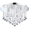 Eglo Almonte Lampada da soffitto LED a 4 luci per il bagno, lampada da bagno in metallo cromato e cristallo trasparente, lampada LED a prova di umidità bianco caldo, G9, IP44, diametro 35 cm