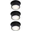 Paulmann Gil 93383 - Faretto da incasso a LED a 3 step-Dim rotondo, 3 x 6 Watt, dimmerabile, colore nero opaco, ferro spazzolato, faretto da incasso in alluminio 2700 K Coin