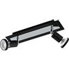 Eglo LED Lampada da soffitto Sarria, plafoniera a 2 fiamme, faretti da soffitto in metallo, lampada per soggiorno in nero e cromo, spot con lampadine GU10, luce calda