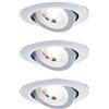 Paulmann 93389 Apparecchio LED da incasso set da 3 orientabile rotondo 82mm 3x6W 3x580lm 230V 3000K cromo opaco rotondo spot da soffitto plastica