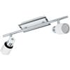 Eglo LED Lampada da soffitto Davida, plafoniera a 2 luci, spot da soffitto in metallo cromato e bianco, lampada per soggiorno, faretti con lampadine GU10 a luce calda