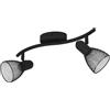 Eglo Lampada da soffitto Carovigno, lampada a 2 luci, classica, minimalista, faretto da soffitto in acciaio, lampada da soggiorno nera, lampada da cucina, faretti con portalampada E14