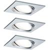Paulmann Nova Plus 93080-Faretto LED da Incasso con Set di Base per Monete, orientabile, Rotondo, 84 mm, 50°, 3 x 6 W, 230 V, dimmerabile, 2700 K, Colore: Nero Opaco, Alluminio, 3 pezzi