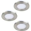 EGLO connect.z Smart Home set di 3 faretti da incasso a Led per il bagno Fueva-Z, in metallo nichel opaco, ultra piatto, Ø 85 mm, ZigBee, app e controllo vocale, colore luce regolabile, IP44