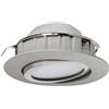 Eglo LED faretti da incasso Pineda, spot LED in plastica, lampada da incasso LED in nichel opaco, faretti LED dimmerabili, piatti e orientabili, Ø 8,4 cm