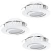 Eglo Set da 3 faretti LED da incasso Pineda, set di spot LED in plastica, 3