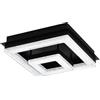 Eglo LED Lampada da soffitto Fradelo 1, lampada da parete a 2 fiamme, lampada da soffitto in acciaio e plastica con effetto cristallo nero e trasparente, lampada da soggiorno, luce calda