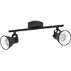 Eglo Lampada da soffitto Seras 1, lampada da soffitto a 2 luci industriale, classica, faretti da soffitto in acciaio, lampada da soggiorno nera, lampada da cucina, faretti con portalampada GU10