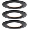 Paulmann 93081 Apparecchio LED da incasso Nova Plus set di base Coin fisso IP44 rotondo 78mm 3x6W dimmerabile 2700K nero opaco