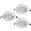 Eglo Set da 3 faretti da incasso Peneto, set di spot in acciaio bianco, 3 luci da incasso con attacco GU10, lampadine LED incluse, faretto sottile, Ø 7,8 cm