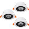 Eglo Calonge - Set di 3 faretti a LED da incasso, punto luce con plafoniera rotonda, illuminazione per controsoffitto, faretto da soffitto in plastica, bianco e nero, diametro 7 cm