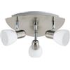 Eglo lampada da soffitto Enea, lampada da soffitto a 3 luci, faretti | da soffitto in metallo nichel opaco, vetro satinato bianco, lampada per soggiorno, faretti con attacco E14