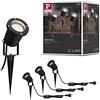 Paulmann 988.97 Illuminazione da Esterno Paletto da Giardino, Set di Spotlight Ip44 Gu10 3 x 3.5 W 230 V 3000 K, Alluminio, 3.5 W, Nero, 32 x 9.2 x 32 cm