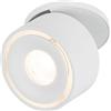 Paulmann 93372 Spircle - Faretto LED da incasso, 78 mm, incl. 1 x 8,0 W, bianco caldo, bianco opaco, sistema di illuminazione in alluminio, 3000 K