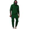 NAKEAH Set Tuta Da Ginnastica Da Uomo Tinta Unita Casual Loose Velvet Felpa Con Cappuccio e Pantaloni Della Tuta Set Due Pezzi verde scuro XXL