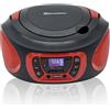 Roadstar Radio portatile stereo FM + CD - MP3 player e ingresso USB rossa
