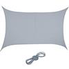 Relaxdays Tenda Parasole per Esterni Rettangolare, Tessuto PES, Anti UV, Terrazza e Giardino, 3 x 4 m, Grigio Chiaro, 0% Poliestere, 1 pz