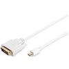DIGITUS cavo adattatore mini DisplayPort - miniDP a DVI (24+1) - Full-HD 1080p/60Hz - Displayport 1.1a - 2,0 m - con chiusura - adatto per monitor e schede grafiche - bianco