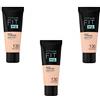 Maybelline New York Fondotinta liquido Fit Me Matte & Poreless - 130 Buff Beige, Set di 3 (3 x 30ml)