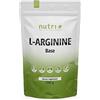 Nutri + L-Arginina Polvere Base 500g - Massimo Dosaggio - Vegetale da Fermentazione - Pura Arginina - Vegan - Neutrale - senza Additivi - Qualità Premium