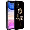 ZhuoFan Cover Apple iPhone 12 6,1 Pollice, Ultra Slim Custodia Silicone TPU Morbido Nero con Disegni 3D Cartoon Pattern Antiurto Bumper Phone Case per Apple iPhone12 Smartphone (Oro Rosa)