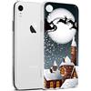 ZhuoFan Cover iPhone XR, Custodia Silicone Trasparente con Disegni Christmas Pattern Ultra Slim TPU Morbido Antiurto Bumper Case per Apple iPhone XR Smartphone (Slitta)
