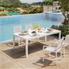 Offerta! Tavolo da giardino allungabile FORMENTERAS in alluminio ANTRACITE  cm 200/300 x 100 x 74 h