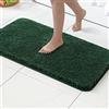 MIULEE 1 Pezzo Tappeto in Microfibra 4 CM Lungo Anti-scivolo Assorbimento dell'acqua Morbido Tappetino da Bagno per Porte d'ingresso Corridoio Doccia Soggiorno 60X90 CM Verde scuro