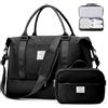 SEAFEW Borsone da Viaggio,Bagaglio a Mano Easyjet Borsa da Viaggio con Scomparto per le Scarpe, Borsa da Cabina per Easyjet Borsa Sportiva Borsone da Palestra da Weekend,H1-Nero