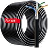 Soibke 50 metri - Cavo Schermato Ethernet Cat 6 da 50m Esterno interno impermeabile Direct Burial Cavo di rete LAN Cat 6 ad Alta Velocità Per Internet Veloce - AWG23 Anti-jamming Cavo Bulk - CCA - Nero