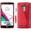 ebestStar - Cover Compatibile con LG G4 H815, G4 Dual-LTE Custodia Protezione S-Line Design Silicone Gel TPU Morbida e Sottile + Mini Penna, Rosso [Apparecchio: 149 x 76.2 x 9.8mm, 5.5'']