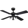 Westinghouse Lighting 73061 Princess Euro, ventilatore da soffitto tradizionale con luce, 105 cm, finitura in grigio canna di fucile, tre faretti